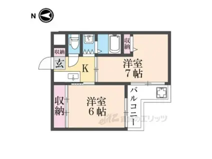 メゾンスイート西大寺(2K/3階)の間取り写真