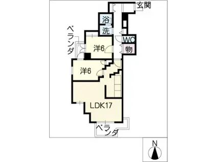 カ・ドーロ・ムロガ(2LDK/4階)の間取り写真