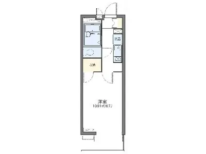 レオパレスウエスト ヴィレッジ(1K/3階)の間取り写真