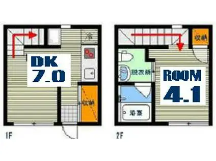 87Gメゾン・イースト(1LDK/1階)の間取り写真