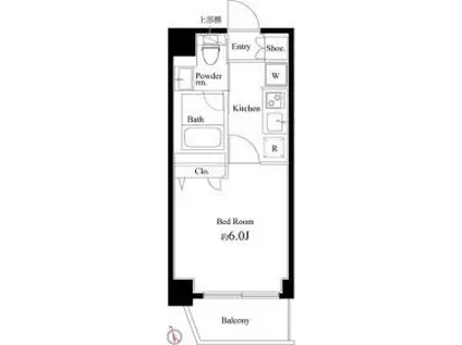 COURT BLANCHE(1K/2階)の間取り写真