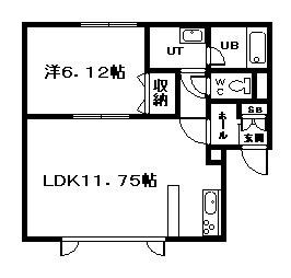 ANTHEM23(1LDK/1階)の間取り写真