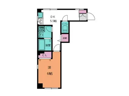 ドリームII(1DK/3階)の間取り写真