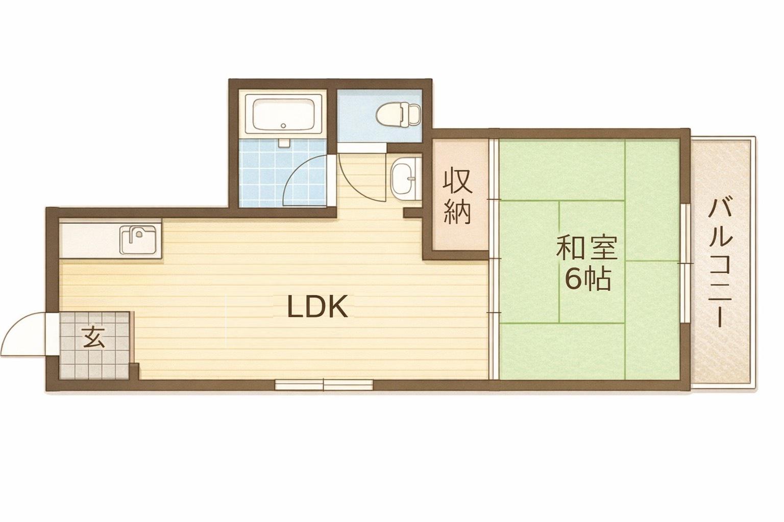 サンハイツ駒川(1LDK/3階)の間取り写真
