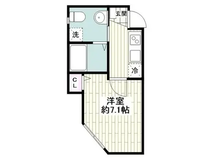 BAY FLAT HOSHIKAWA(1K/3階)の間取り写真