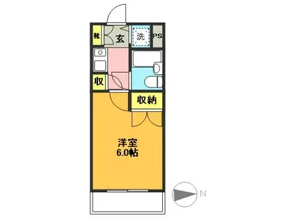 ウインベルソロ世田谷赤堤(1K/5階)の間取り写真