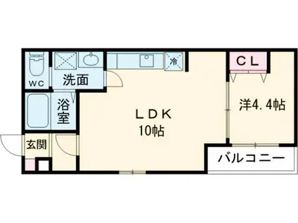 ALEGRIA垂水(1LDK/3階)の間取り写真