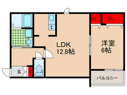 SOCIABLE新森(1LDK/3階)の間取り写真