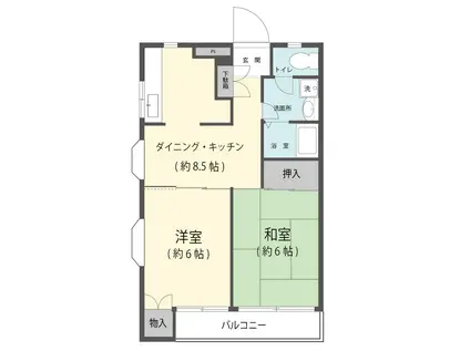 ガーデンプレイス参番館(2DK/1階)の間取り写真