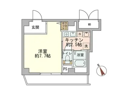 マインズ・コム南茨木(1K/6階)の間取り写真