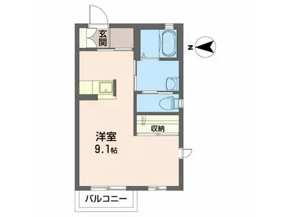 セーシェル(ワンルーム/1階)の間取り写真