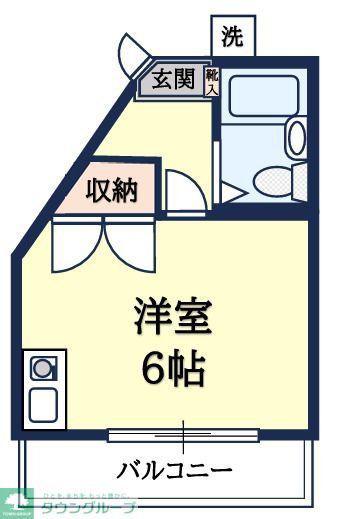 スプリングハイツ金沢文庫(ワンルーム/1階)の間取り写真
