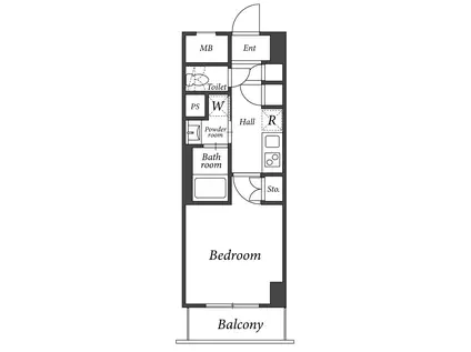 リージア西新宿(1K/6階)の間取り写真