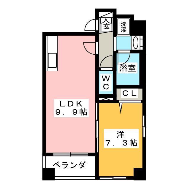 エスモア森下(1LDK/10階)の間取り写真