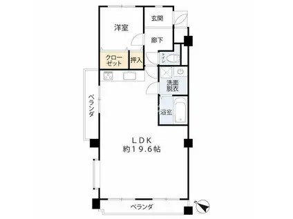 ライオンズマンション五井 2階(1LDK/2階)の間取り写真