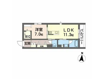 DEUXリジエール(1LDK/2階)の間取り写真