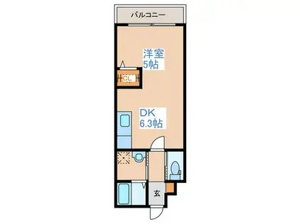 ブルーベル和田(1DK/2階)の間取り写真