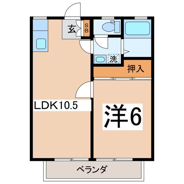 サンシティ寿(1LDK/2階)の間取り写真