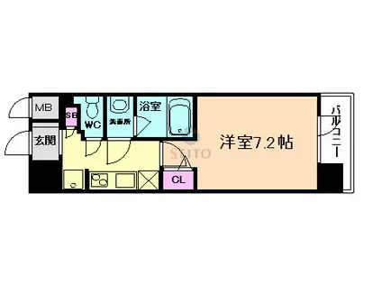 スプランディット十三本町(1K/3階)の間取り写真