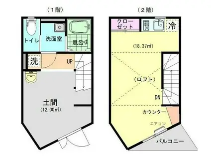 ドマーニ根岸(ワンルーム/1階)の間取り写真