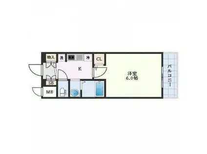 エステムコート広島横川本通(1K/1階)の間取り写真