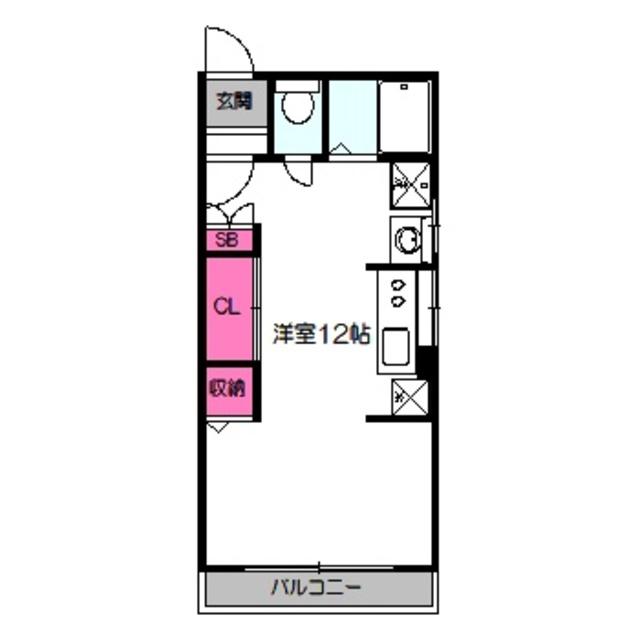 高殿マンション(ワンルーム/2階)の間取り写真