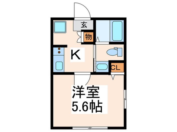 ラッキーダイム鴨居(1K/2階)の間取り写真