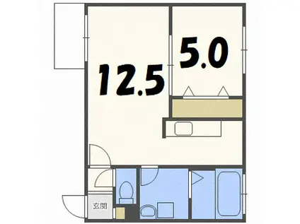 アンジュ・ロゼ(1LDK/4階)の間取り写真