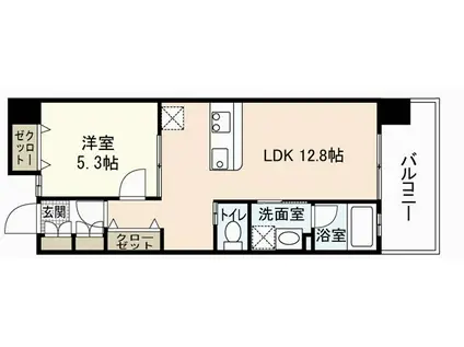 ルーベル楠木(1LDK/7階)の間取り写真