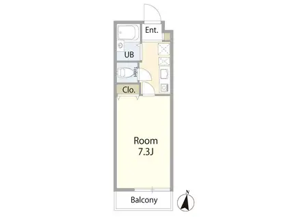 フォレスト小竹(1K/2階)の間取り写真