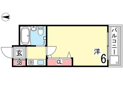 サニーヒル(1K/2階)の間取り写真