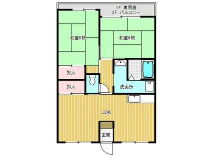ビレッジ的場II(2LDK/1階)の間取り写真