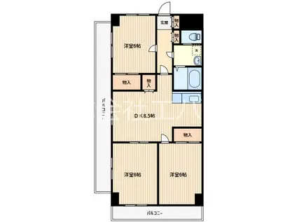 ひまわりマンション(3DK/2階)の間取り写真