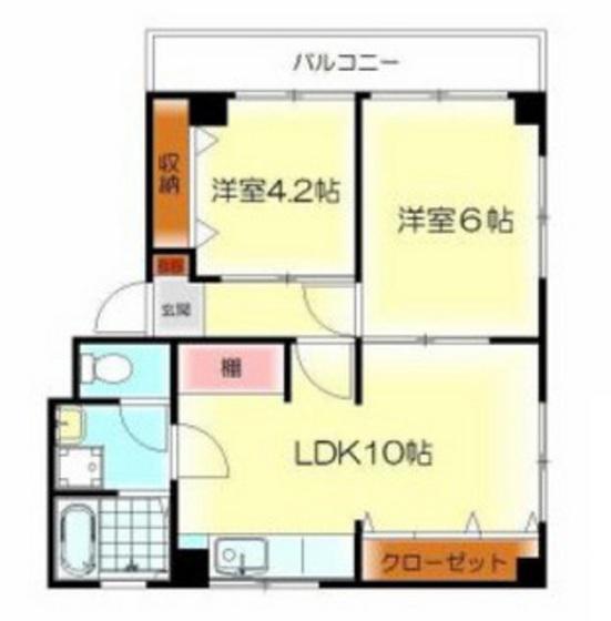 O・Sビル(2LDK/2階)の間取り写真