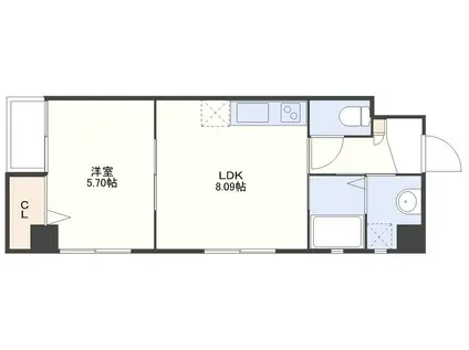 エル・パティオ麹屋(1LDK/3階)の間取り写真