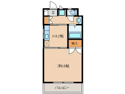 KYイーストコートII(1K/2階)の間取り写真