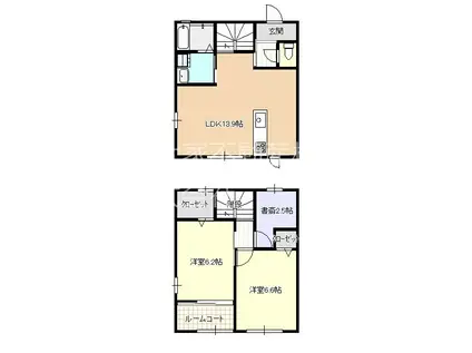 AMAZING HILL S&K I(2SLDK/1階)の間取り写真