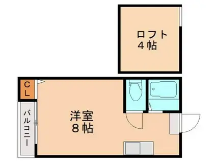 ロイヤルハイツ博多駅東(ワンルーム/2階)の間取り写真