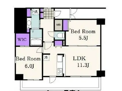 エステムプラザ品川駅前5THアベニュー(2LDK/10階)の間取り写真