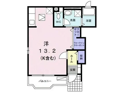 ミッテ・ノーヴァ(ワンルーム/1階)の間取り写真