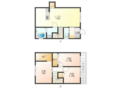 メゾン フレーシュ(1LDK/1階)の間取り写真