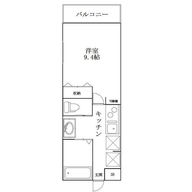 センチュリーオークB(1K/3階)の間取り写真
