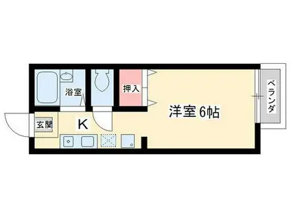 スターグリーム(1K/2階)の間取り写真