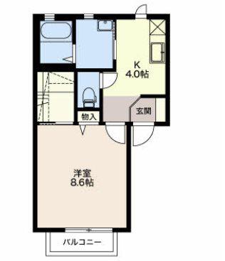 MAST TOWN 出川B(1K/1階)の間取り写真