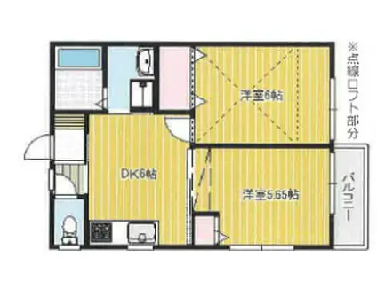 ビエリ大倉山(2DK/2階)の間取り写真