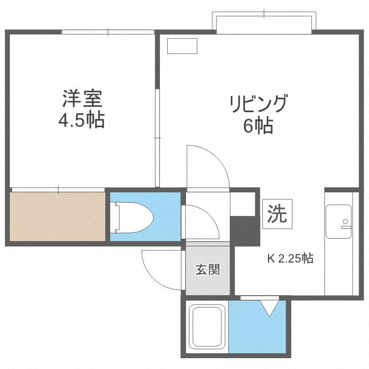 ノースペガサス弐番館(1LDK/3階)の間取り写真