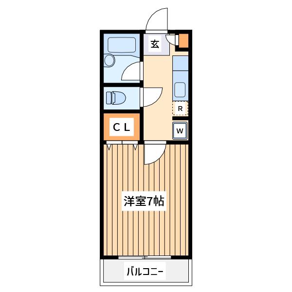 クリスタルローズ梶ヶ谷(1K/1階)の間取り写真