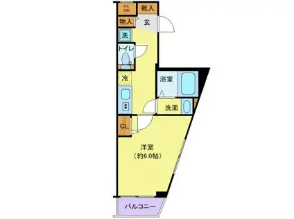 クレヴィスタ赤羽(1K/2階)の間取り写真