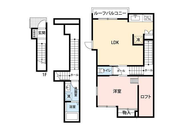 由比ヶ浜BASE(1LDK/2階)の間取り写真