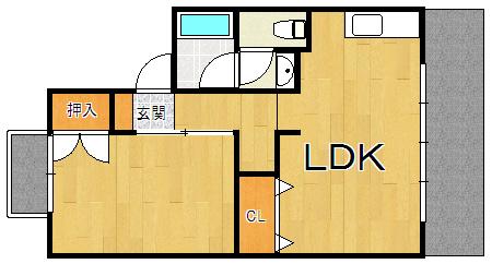 サニーライフ御殿山A棟(1LDK/1階)の間取り写真